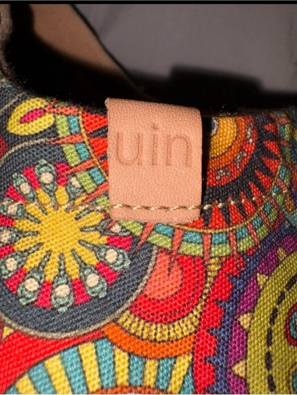 UIN Multicolor Floral Mandala Slip-On Clogs in Blue, Yellow & Red - Picture 5 of 8